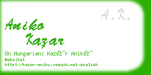 aniko kazar business card